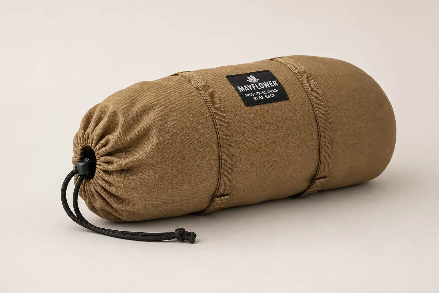 Seven food storage solutions for backpacking arranged on neutral backdrop