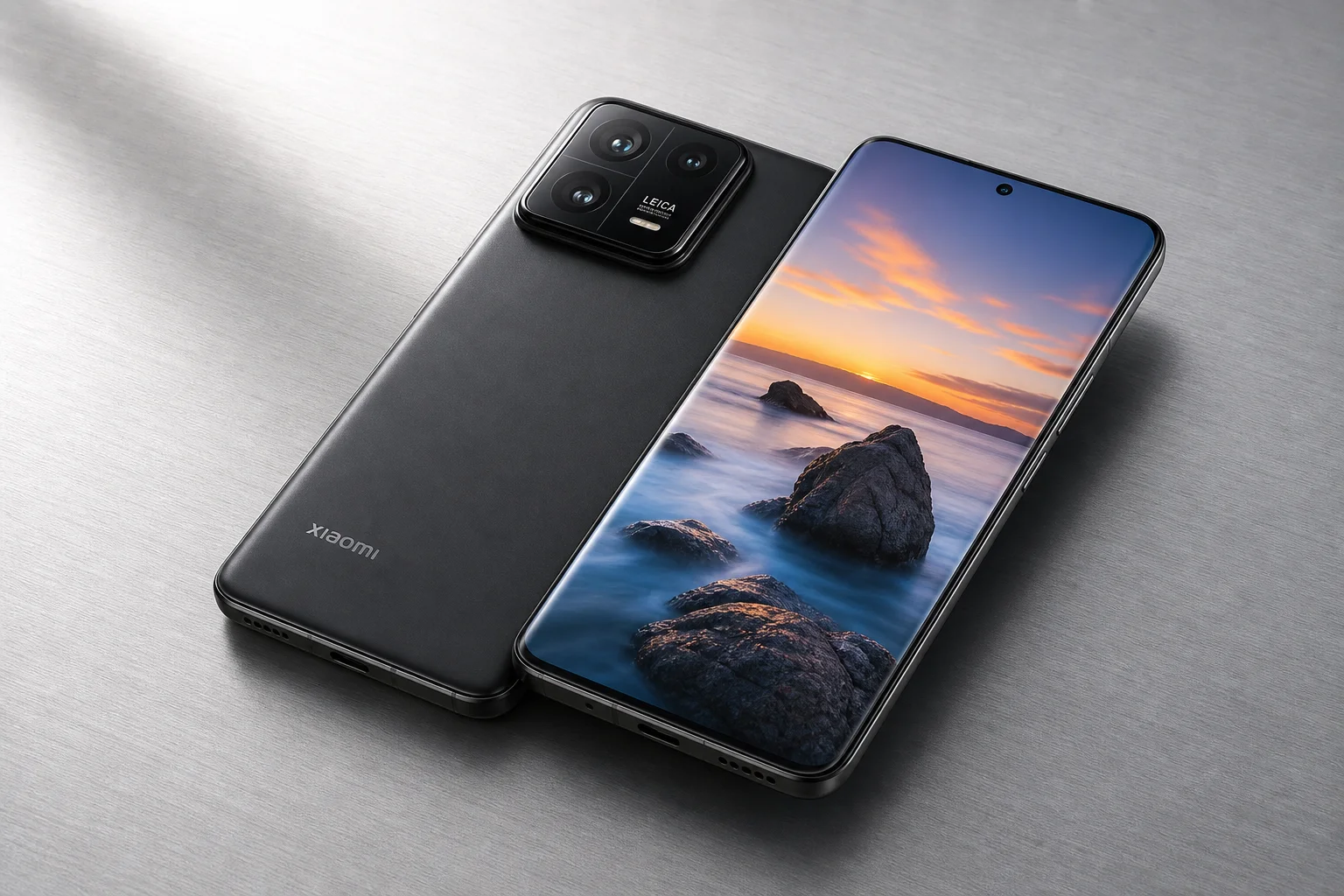 Cinq smartphones disposés sur du béton, mettant en avant leurs modules photo et leur design.
