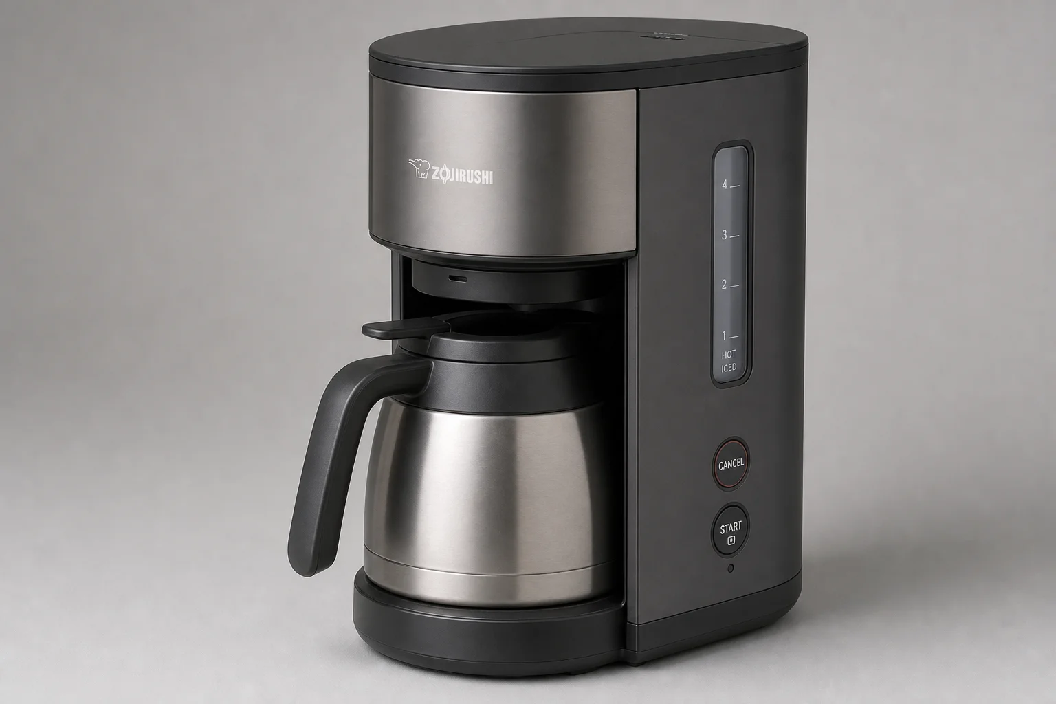 Five drip coffee makers arranged on concrete surface from budget to premium